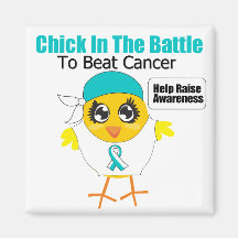 Cervical Cancer Chick In the Battle to Beat Cancer Refrigerator Magnet