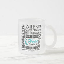Cervical Cancer Fight Persevere Overcome Win Mug