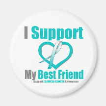 Cervical Cancer I Support My Best Friend Refrigerator Magnets