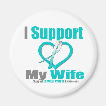 Cervical Cancer I Support My Wife Magnets