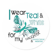 CERVICAL CANCER I Wear Teal and White Daughter 45