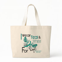 CERVICAL CANCER I Wear Teal and White For ME 45 Bags