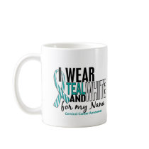 CERVICAL CANCER I Wear Teal & White For My Nana 10 Mug