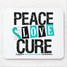 Cervical Cancer Peace Love Cure Mouse Mat