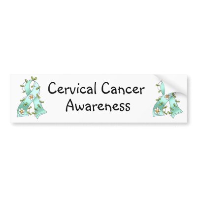 Cervical Cancer Ribbon Bumper Sticker by womenscancergifts