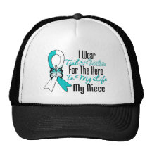 Cervical Cancer Ribbon My Hero My Niece Hat