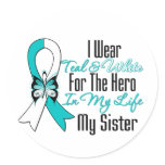Cervical Cancer Ribbon My Hero My Sister Sticker