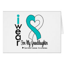 Cervical Cancer Ribbon Support Granddaughter Card