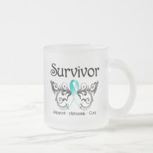 Cervical Cancer Survivor Floral Deco Coffee Mugs