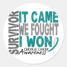 Cervical Cancer Survivor It Came We Fought I Won Round Sticker