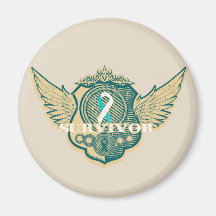 Cervical Cancer Survivor Vintage Winged Magnets