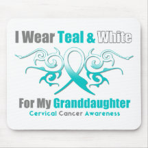 Cervical Cancer Tribal Ribbon Granddaughter Mousepad