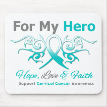 Cervical Cancer Tribal Ribbon Hero Mousepads