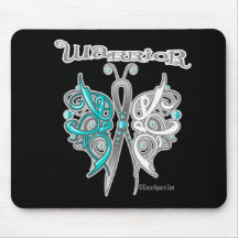 Cervical Cancer Warrior Celtic Butterfly Mousepads