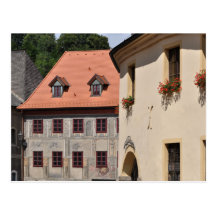 Cesky Krumlov old town postcard
