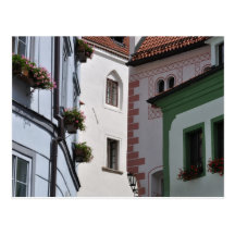 Cesky Krumlov old town postcard