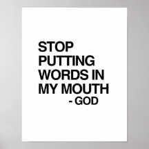 CESSEZ DE METTRE DES MOTS DANS MON MOIS POSTER