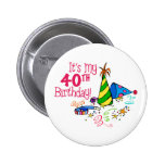 C'est mon quarantième anniversaire (les chapeaux d badges avec agrafe