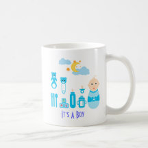 C'est un garçon : Tasse nouveau-née de crèche de b