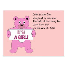C'est un ours de rose de fille carte postale
