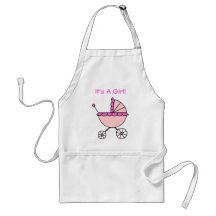 C'est une fille ! Voiture d'enfant rose Tablier