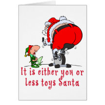 C'est vous ou moins de jouets Père Noël Cartes De Vœux