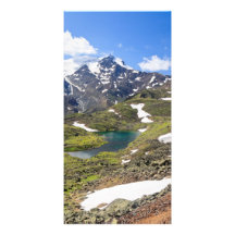 Cevedale mount and small lake photo card template