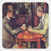 Cezanne - The Card Players Square Sticker