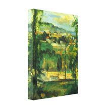 Cezanne - Village behind the trees, Ile de France Canvas Print