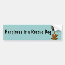 CF- Cute Rescue Dog Happiness Bumper Sticker