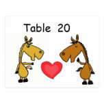 CF- Horse Love Cartoon Table Number Postcard