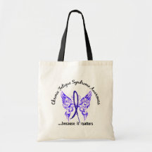 CFS Chronic Fatigue Syndrome Butterfly Tote Bags