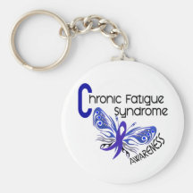 CFS Chronic Fatigue Syndrome Tattoo Butterfly Keychain
