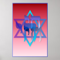 Chai and Star of David Large Poster