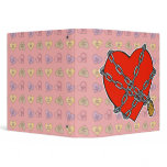 chained and locked heart vinyl binder