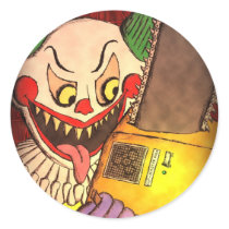 chainsaw_clown2 copy2 round sticker