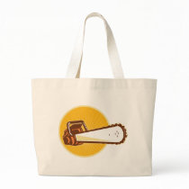 chainsaw front tote bags