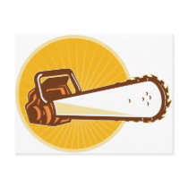 chainsaw front postcard