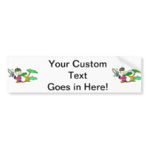 Chainsaw Holding Kid with Bonsai Graphic Image Bumper Sticker