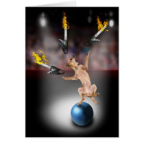 Chainsaw Juggling Chihuahua Card