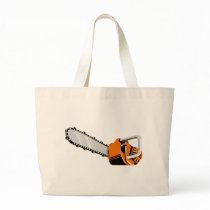 chainsaw retro style canvas bag