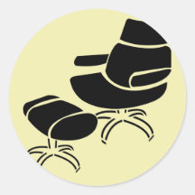 Chair and Footstool Set Round Stickers