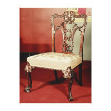 Chair, Chippendale 'Director' design, c.1760 Stretched Canvas Print