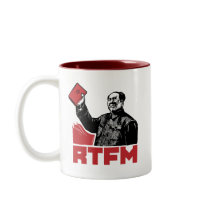 chairman mao rtfm little red book coffee mug