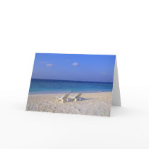 Chairs on the beach - customizable greeting card