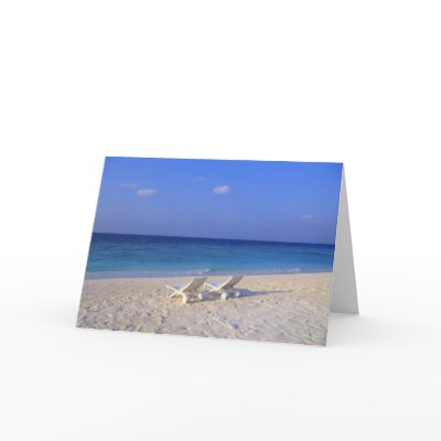 Chairs on the beach - customizable greeting card by Ceyzpurplestang