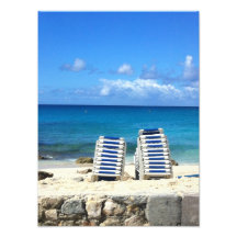 Chaises de plage des Caraïbes Photos Sur Toile
