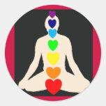 Chakra Yoga Lotus Position Gifts Round Stickers