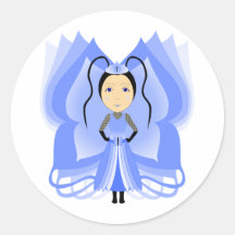 Chalcedony Butterfly Princess Round Sticker