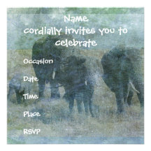 Chalk Elephants Personalized Announcements